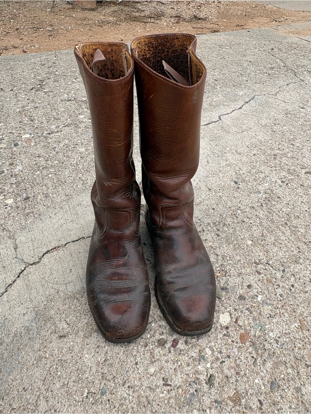 Vintage Fry Men's Brown Leather Pull-On Boots 7.5